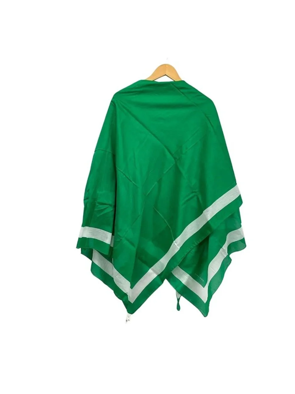 Hermes Shawl Green White Cotton Scarf